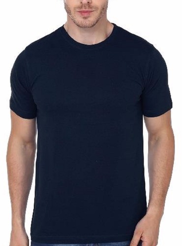 Mens Plain Solid Half Sleeve T Shirt Black